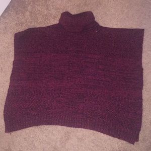 Turtleneck Pancho sweater